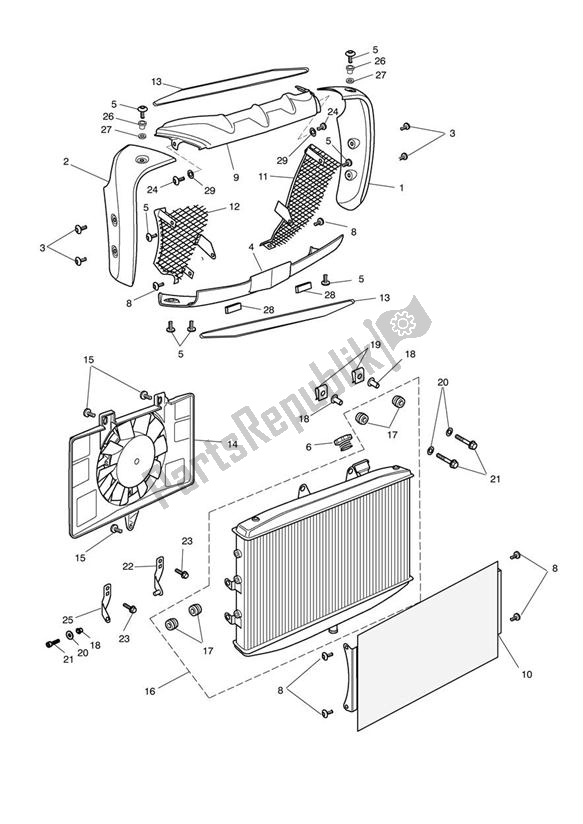 Toutes les pièces pour le Cooling System - Cont'd du Triumph Rocket III Touring 2300 2008 - 2013