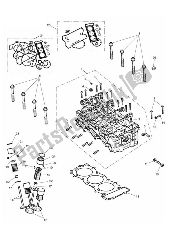 Tutte le parti per il Testata E Valvole del Triumph Rocket III Touring 2300 2008 - 2013