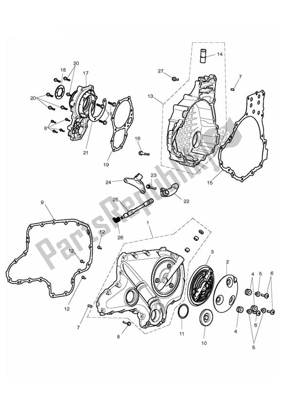 Toutes les pièces pour le Couvercles De Moteur du Triumph Rocket III Touring 2300 2008 - 2013