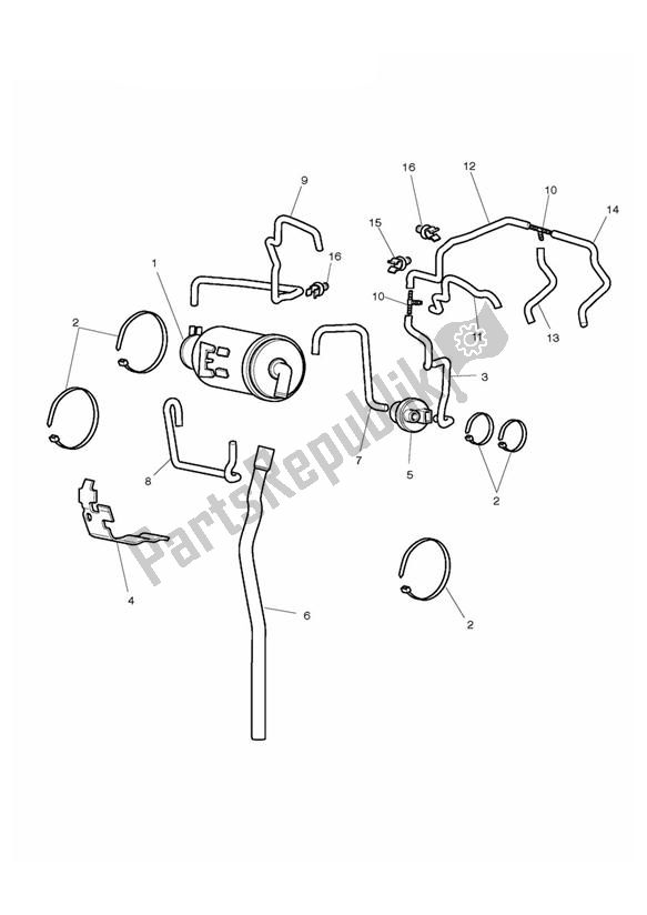 Toutes les pièces pour le Evaporative Loss Control System - California Only - Non Abs Version du Triumph Rocket III Touring 2300 2008 - 2013