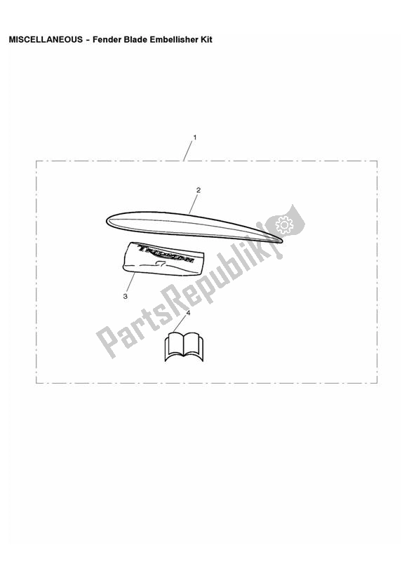 Tutte le parti per il Fender Blade Embellisher Kit del Triumph Rocket III Touring 2300 2008 - 2013