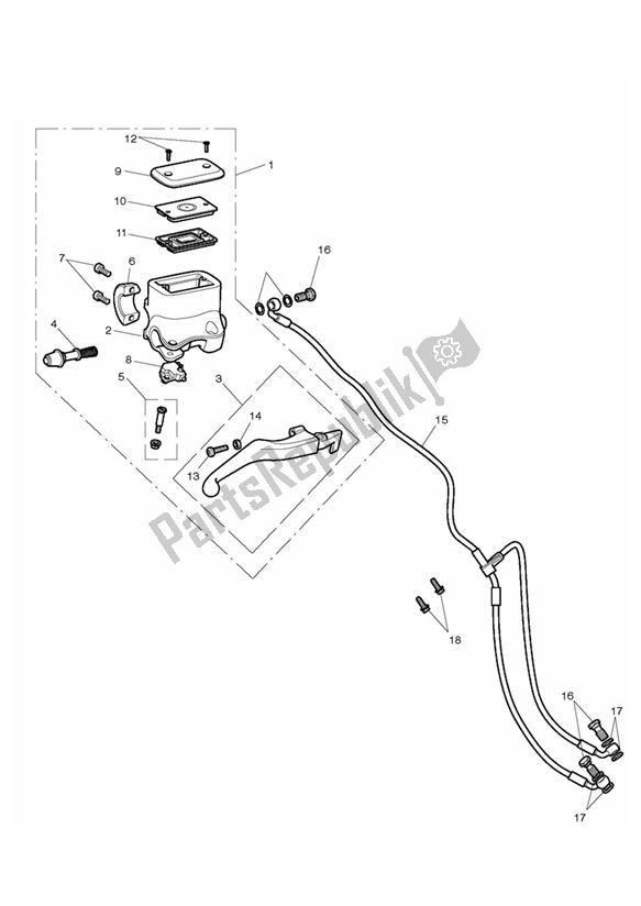 Todas las partes para Freno Delantero Cilindro Maestro Y Mangueras de Triumph Rocket III Touring 2300 2008 - 2013