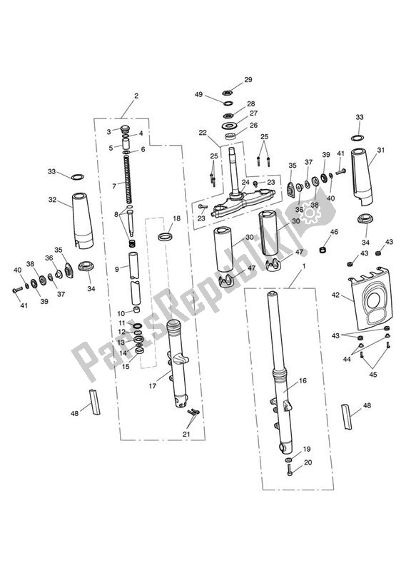 Toutes les pièces pour le Fourches Avant Et Fourches du Triumph Rocket III Touring 2300 2008 - 2013