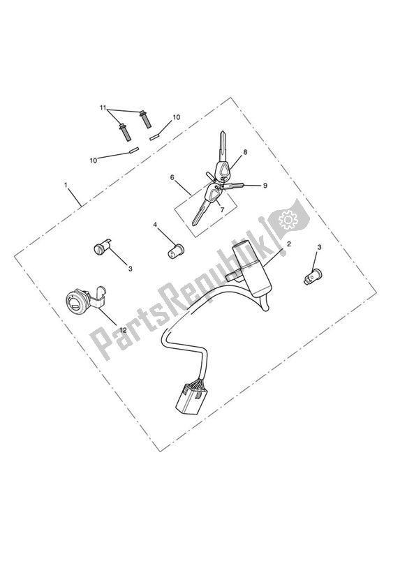 Toutes les pièces pour le Ignition Switch & Lock Set - 574821 > du Triumph Rocket III Touring 2300 2008 - 2013