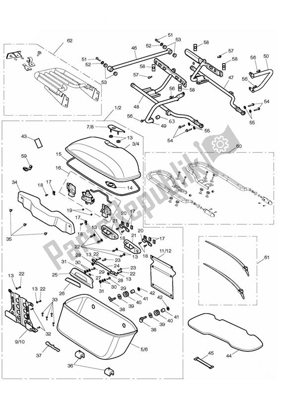 Tutte le parti per il Panniers del Triumph Rocket III Touring 2300 2008 - 2013