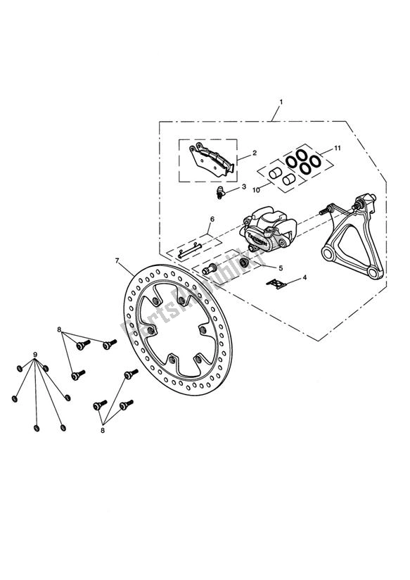 Tutte le parti per il Rear Brake Caliper & Disc del Triumph Rocket III Touring 2300 2008 - 2013