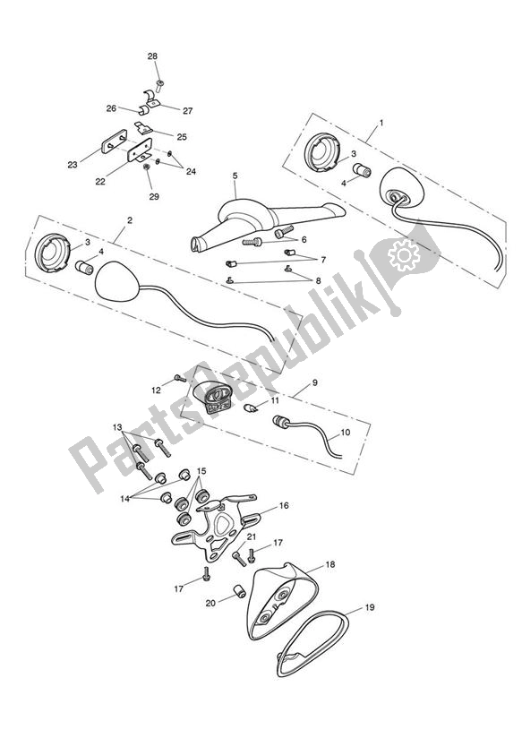 Toutes les pièces pour le Rear Indicators du Triumph Rocket III Touring 2300 2008 - 2013