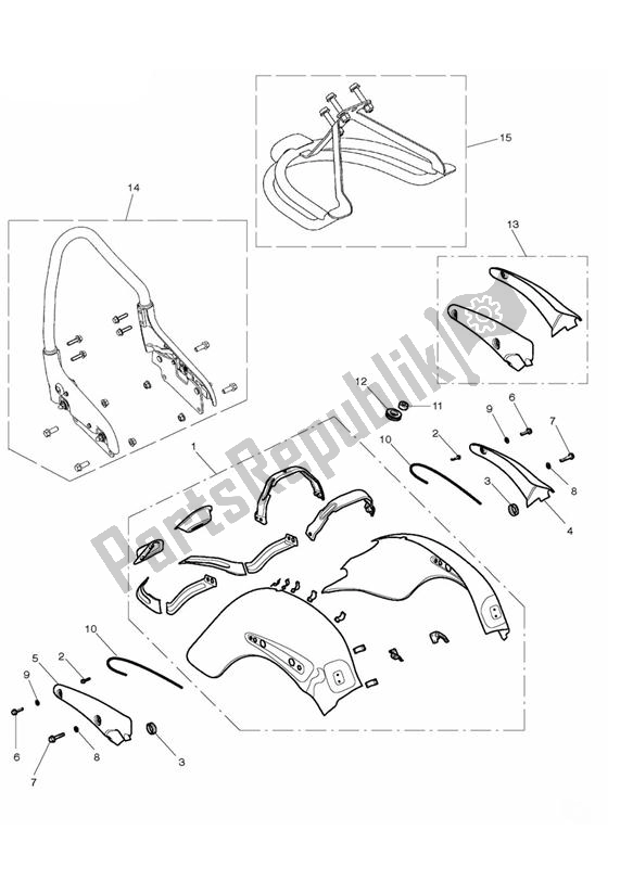 Toutes les pièces pour le Rear Mudguard > 574820 du Triumph Rocket III Touring 2300 2008 - 2013