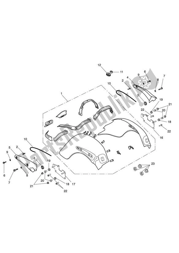 Toutes les pièces pour le Rear Mudguard 574821 > du Triumph Rocket III Touring 2300 2008 - 2013