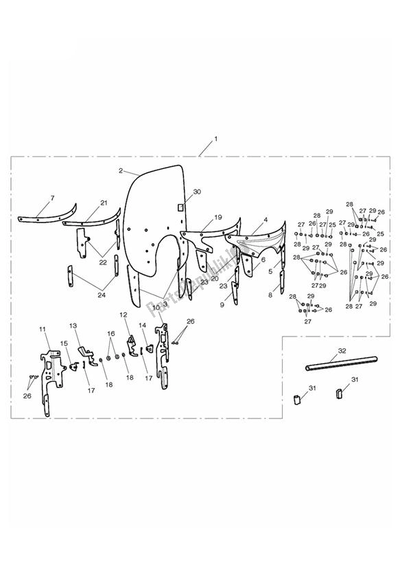 Tutte le parti per il Screen > 345600 del Triumph Rocket III Touring 2300 2008 - 2013