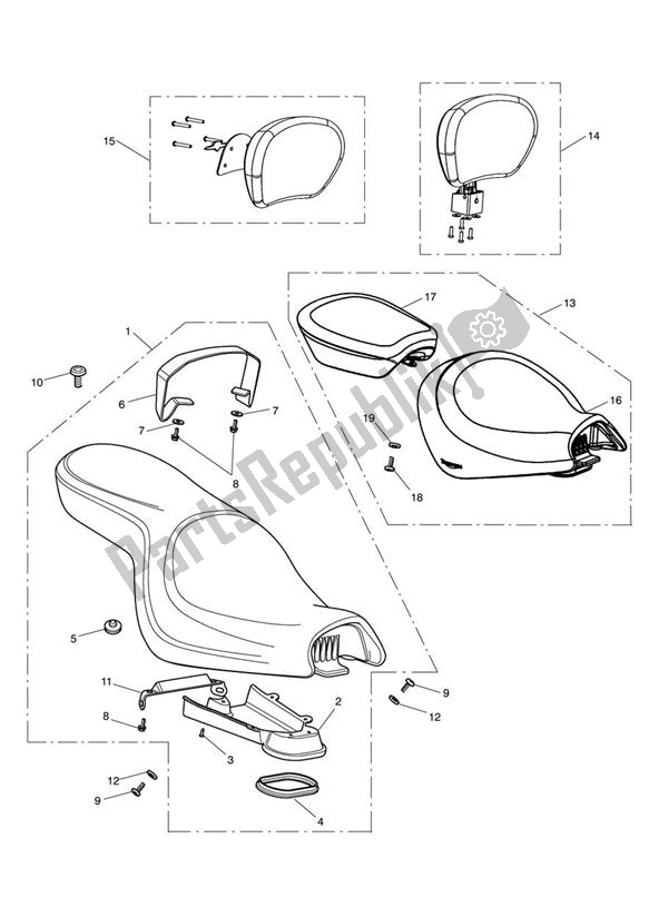 Toutes les pièces pour le Seat - > 574820 du Triumph Rocket III Touring 2300 2008 - 2013