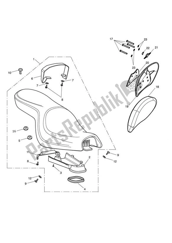 Toutes les pièces pour le Seat - 574821 > du Triumph Rocket III Touring 2300 2008 - 2013