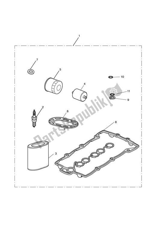 Todas las partes para Kits De Servicio de Triumph Rocket III Touring 2300 2008 - 2013