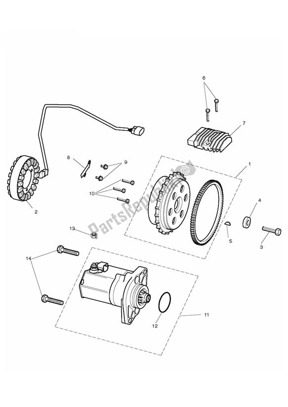 Toutes les pièces pour le Démarreur Et Alternateur du Triumph Rocket III Touring 2300 2008 - 2013