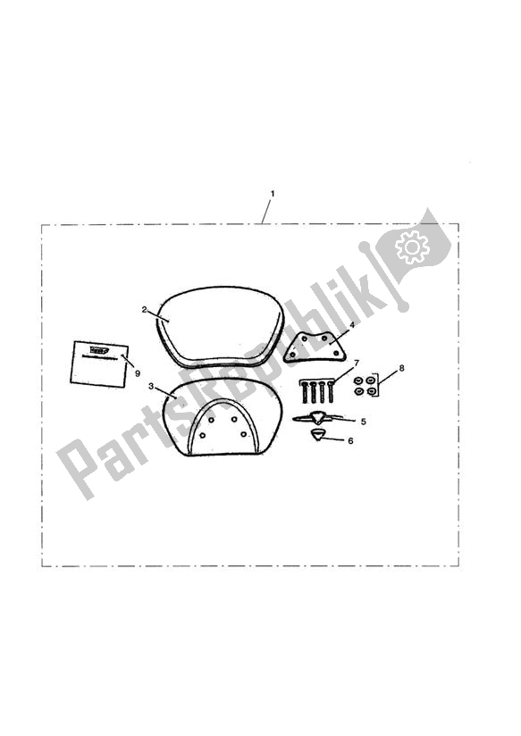 All parts for the Touring Backrest Pad, Passenger of the Triumph Rocket III Touring 2300 2008 - 2013