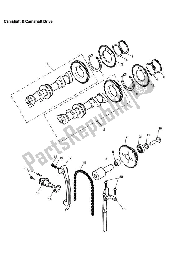 Todas las partes para árbol De Levas Y Transmisión Del árbol De Levas de Triumph Scrambler Carburettor 865 2006