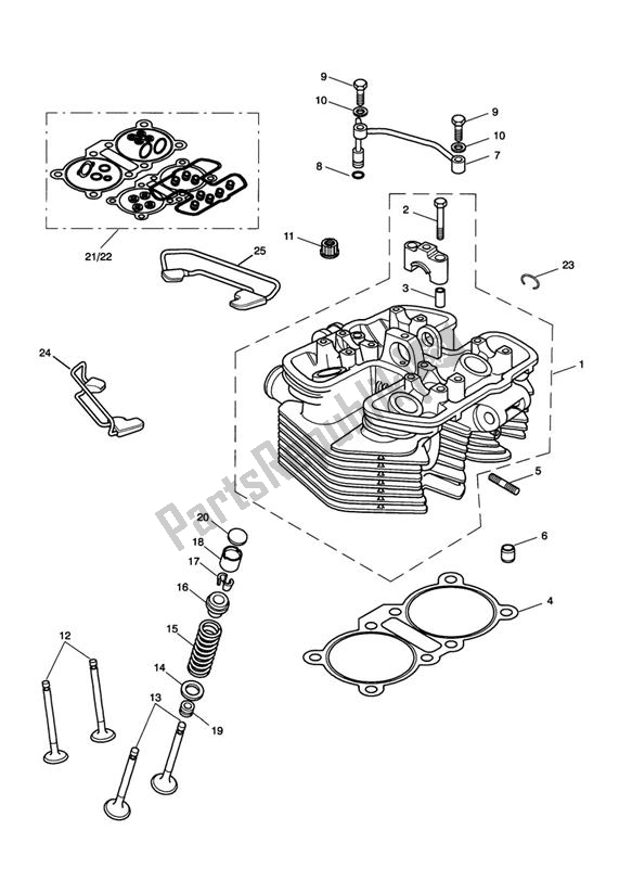 All parts for the Cylinder Head & Valves of the Triumph Scrambler Carburettor 865 2006