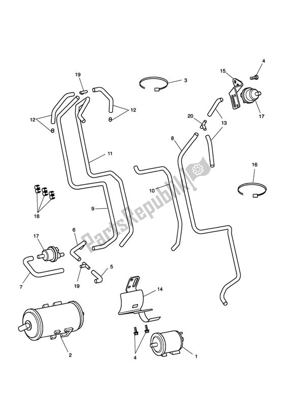 Todas las partes para Sistema De Control De Pérdida Por Evaporación - Solo California de Triumph Scrambler Carburettor 865 2006