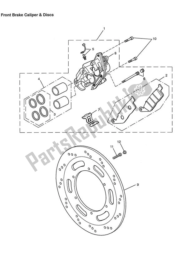 Tutte le parti per il Pinza Freno Anteriore E Dischi del Triumph Scrambler Carburettor 865 2006