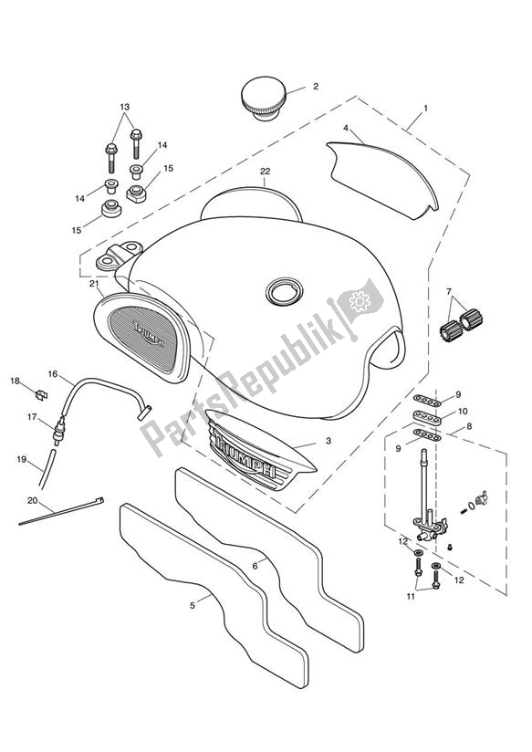 All parts for the Fuel Tank & Fittings - 317247 > of the Triumph Scrambler Carburettor 865 2006