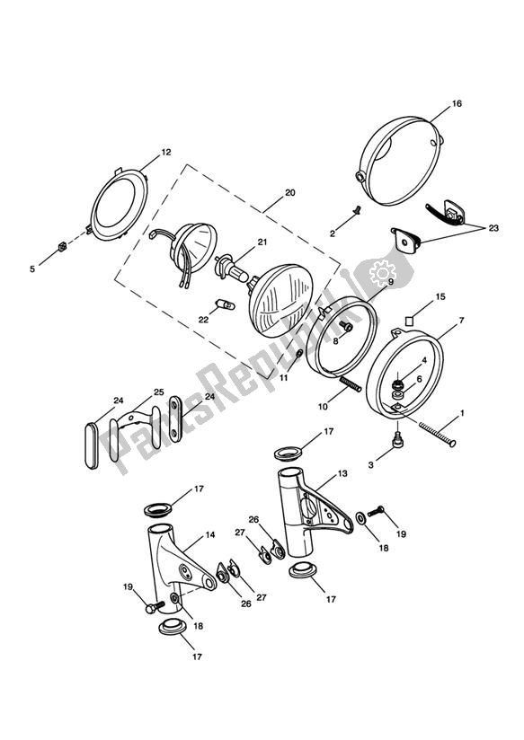 Tutte le parti per il Gruppo Faro del Triumph Scrambler Carburettor 865 2006