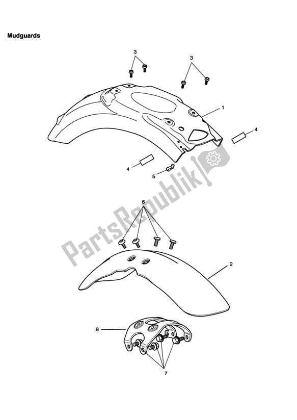 All parts for the Mudguards of the Triumph Scrambler Carburettor 865 2006