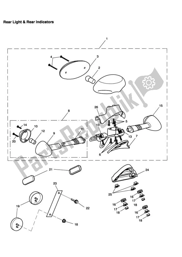 All parts for the Rear Light & Rear Indicators of the Triumph Scrambler Carburettor 865 2006