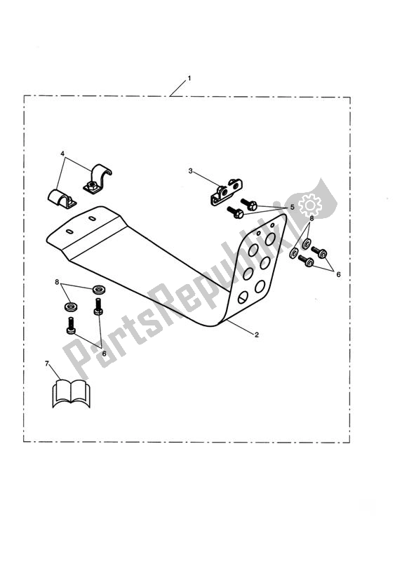 All parts for the Skid Plate Kit of the Triumph Scrambler Carburettor 865 2006