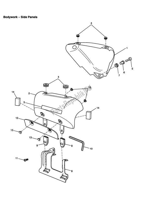 Todas las partes para Bodywork - Side Panels de Triumph Scrambler Carburettor 865 2006