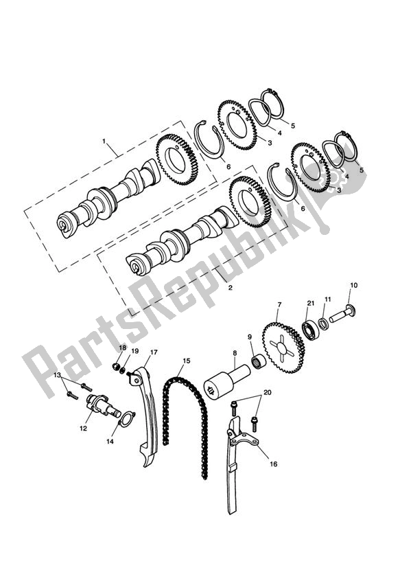 All parts for the Camshaft & Camshaft Drive of the Triumph Scrambler Carburettor 865 2006