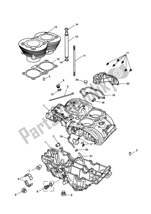 All parts for the Crankcase & Fittings of the Triumph Scrambler Carburettor 865 2006