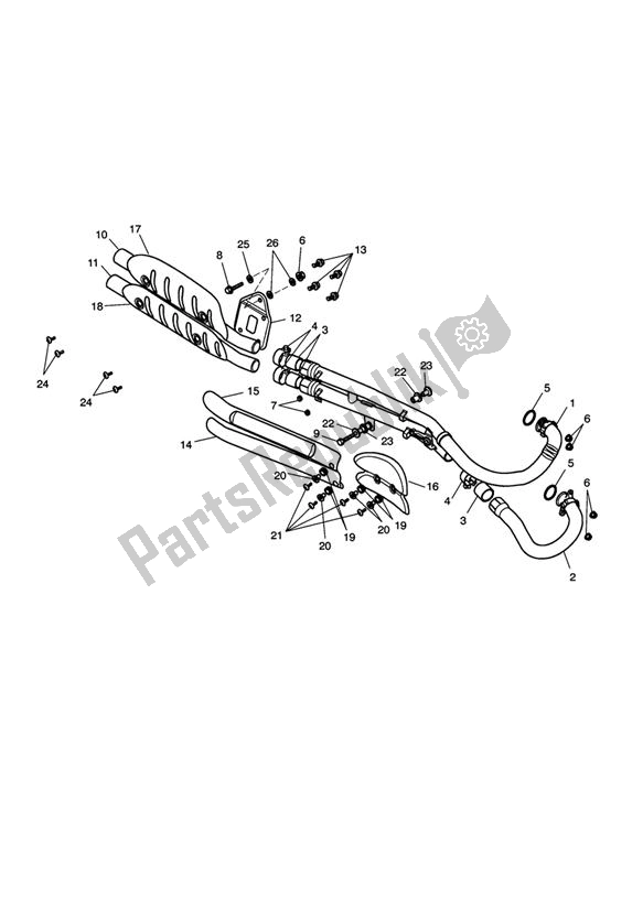 Toutes les pièces pour le Système D'échappement du Triumph Scrambler Carburettor 865 2006