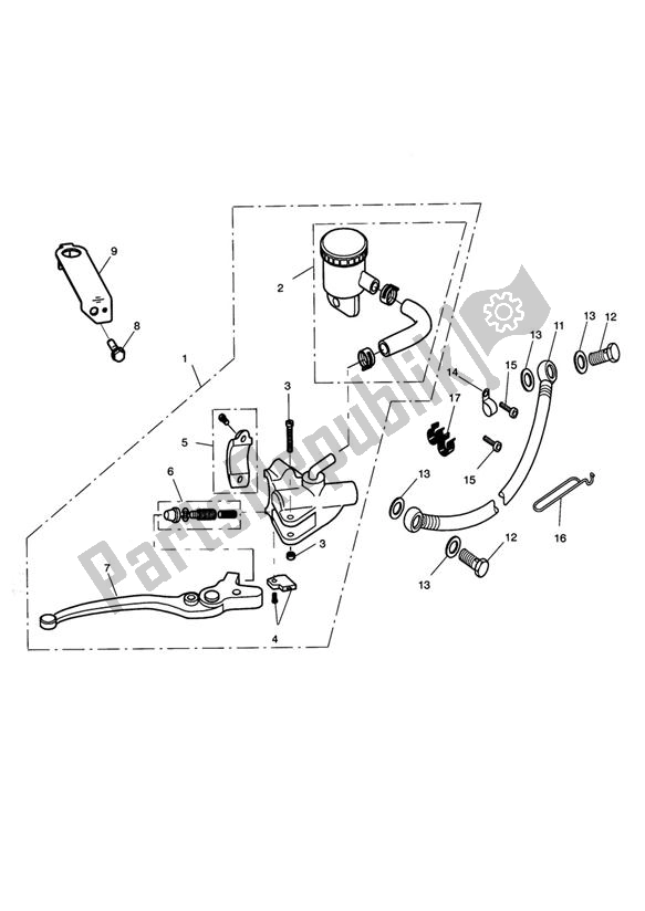 Todas las partes para Freno Delantero Cilindro Maestro Y Mangueras de Triumph Scrambler Carburettor 865 2006