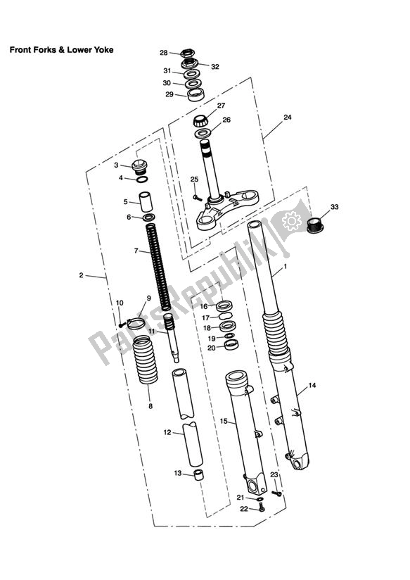 Todas las partes para Front Forks & Lower Yoke de Triumph Scrambler Carburettor 865 2006