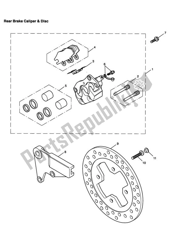 Todas las partes para Rear Brake Caliper & Disc de Triumph Scrambler Carburettor 865 2006