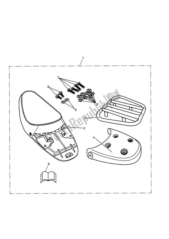 Todas las partes para Single Seat & Rack Kit, Black Piping de Triumph Scrambler Carburettor 865 2006