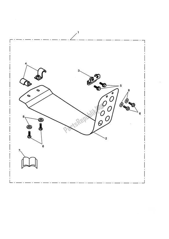 All parts for the Skid Plate Kit of the Triumph Scrambler Carburettor 865 2006