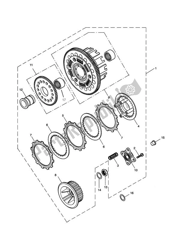 All parts for the Clutch of the Triumph Scrambler EFI 865 2007 - 2014