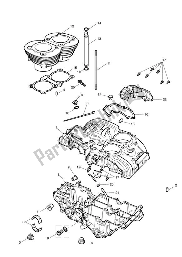 All parts for the Crankcase & Fittings of the Triumph Scrambler EFI 865 2007 - 2014