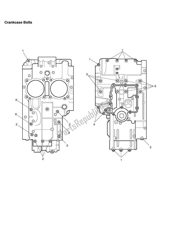 All parts for the Crankcase Bolts of the Triumph Scrambler EFI 865 2007 - 2014