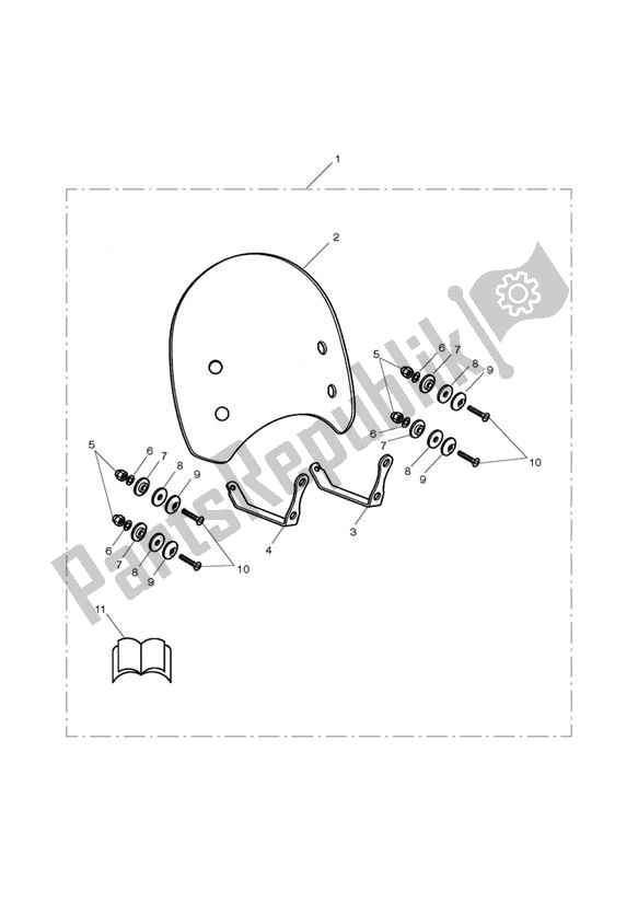 Todas las partes para Flyscreen Kit, Clear > 436149 de Triumph Scrambler EFI 865 2007 - 2014