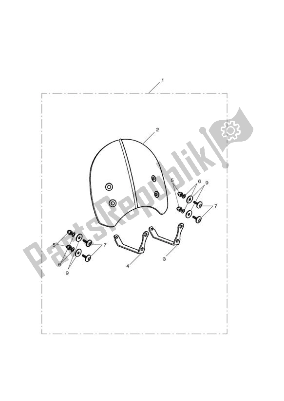 All parts for the Flyscreen Kit, Solid (colour) > 436149 of the Triumph Scrambler EFI 865 2007 - 2014