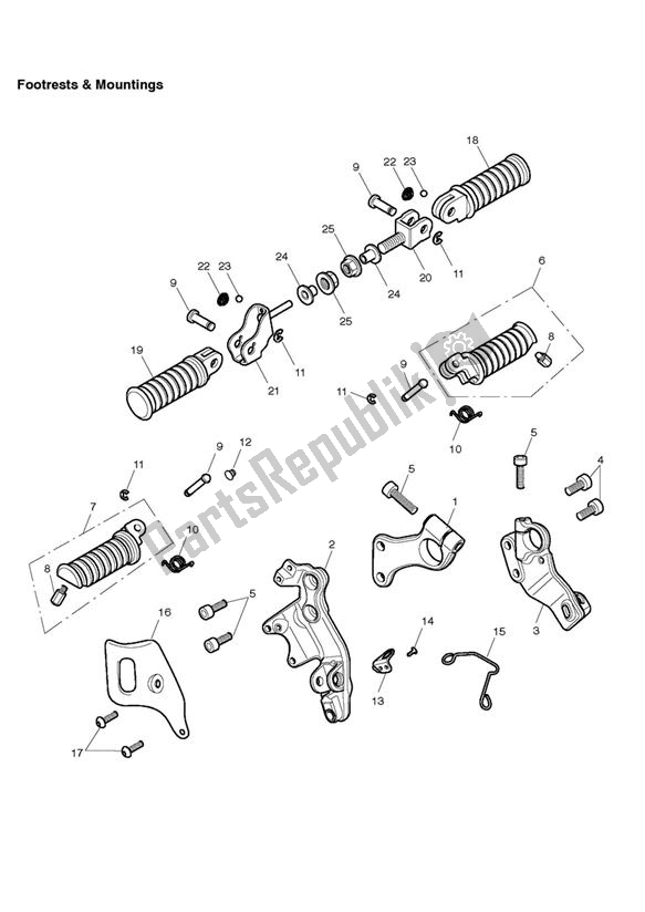 Todas las partes para Reposapiés Y Montajes de Triumph Scrambler EFI 865 2007 - 2014