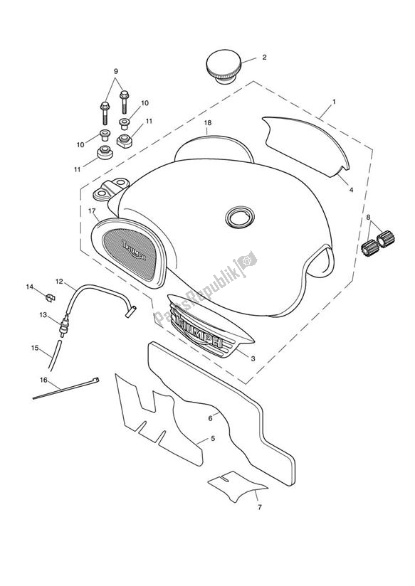 Todas las partes para Fuel Tank & Fittings de Triumph Scrambler EFI 865 2007 - 2014