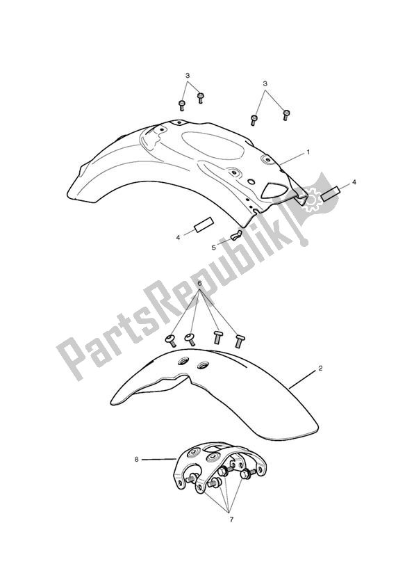 Todas las partes para Guardabarros de Triumph Scrambler EFI 865 2007 - 2014
