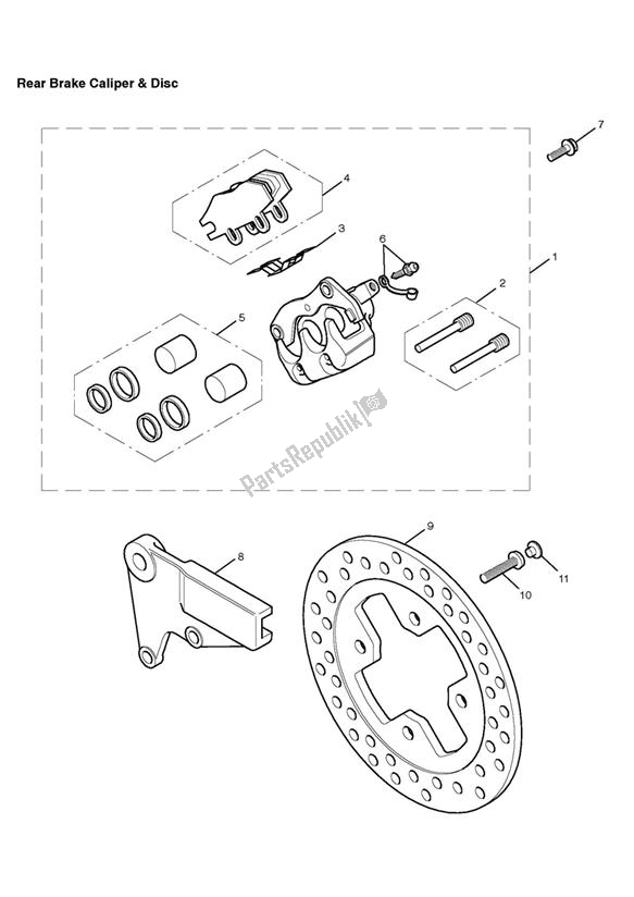 Todas las partes para Rear Brake Caliper & Disc de Triumph Scrambler EFI 865 2007 - 2014