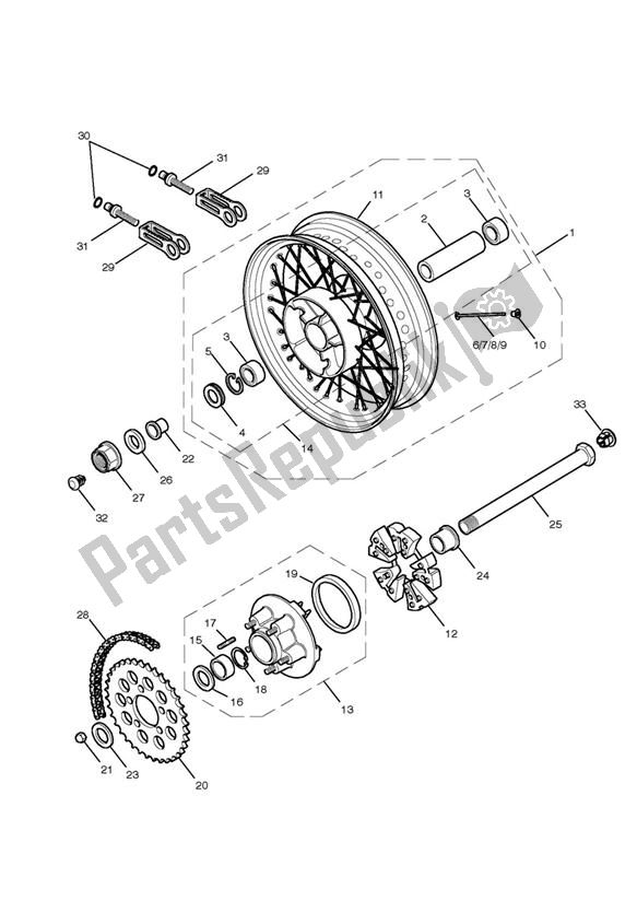 Toutes les pièces pour le Roue Arrière Et Transmission Finale du Triumph Scrambler EFI 865 2007 - 2014