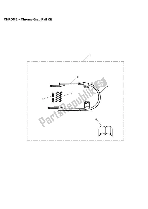 All parts for the Chrome Grab Rail Kit of the Triumph Scrambler EFI 865 2007 - 2011