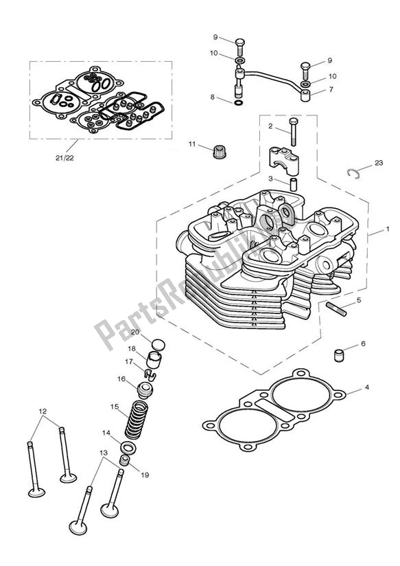 All parts for the Cylinder Head & Valves of the Triumph Scrambler EFI 865 2007 - 2011