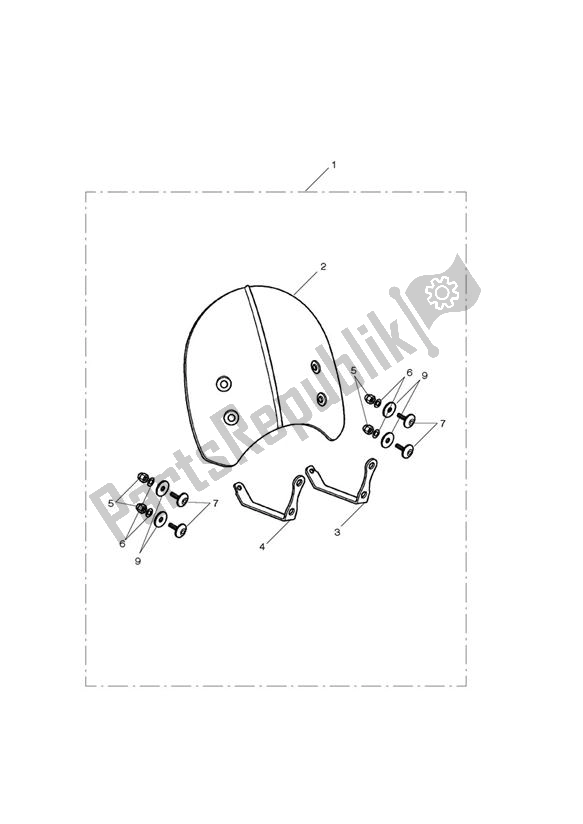 Tutte le parti per il Flyscreen Kit, Solid (colour) > 436149 del Triumph Scrambler EFI 865 2007 - 2011